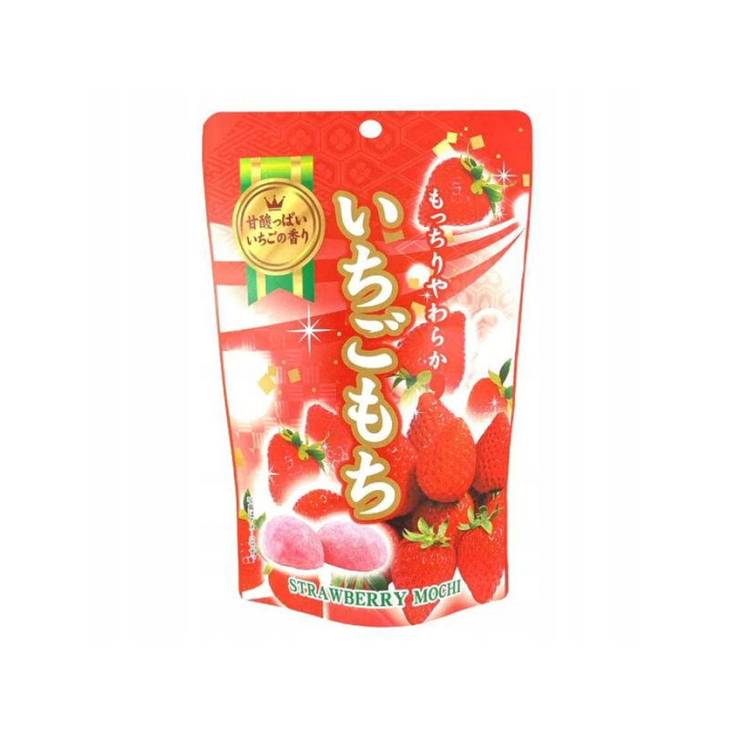 Japońskie ciastka mochi o smaku truskawek i białej czekolady 130g